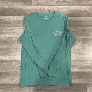 Teal Long Sleeve Shirt with Elephant Logo